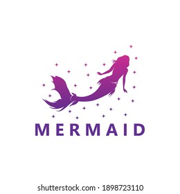 Mermaid logo template design vector