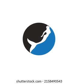 Mermaid logo vector illustration design template.