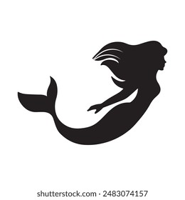 Mermaid logo vector illustration design template.