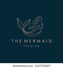 Mermaid logotype design.Girl,sea , Mermaid Logo Vector Template.