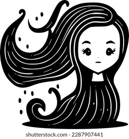 Mermaid - Minimalistisches und flaches Logo - Vektorgrafik