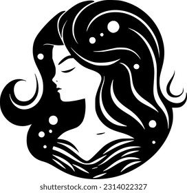 Mermaid - Minimalist and Flat Logo - Vector illustration