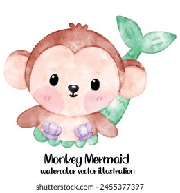 Mermaid Monkey, Cute monkey, Fantasy