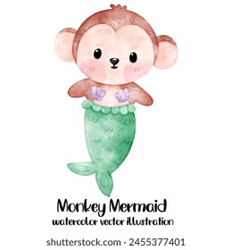 Mermaid Monkey, Cute monkey, Fantasy