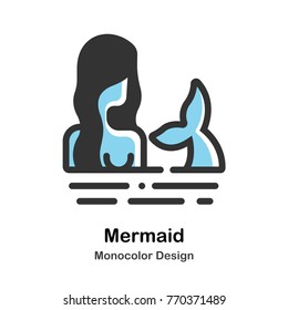 Mermaid Mono-color vector illustration