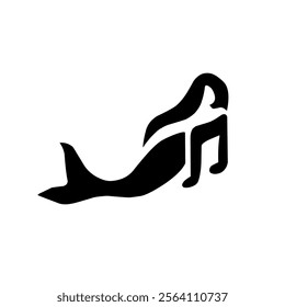 mermaid music logo ilustration.logo vektor ilustration