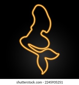 mermaid neon sign, modern glowing banner design, colorful modern design trends on black background. Vector illustration.