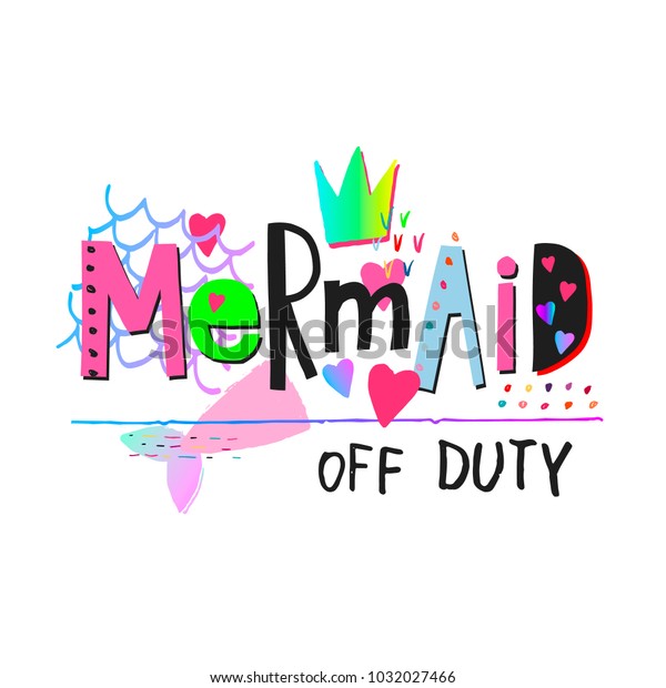 Download Mermaid Off Duty Heart Girl Shirt Stock Vector (Royalty ...