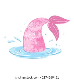 Sirena en un fondo blanco aislado. Ilustración del vector