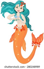 Mermaid with Orange Tail
