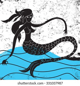 MermaidA mermaid over a textured background.