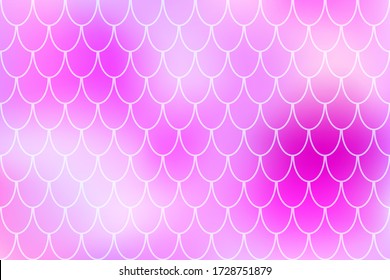 Mermaid pattern on pale pink color gradient. Pastel fish skin. Abstract background with fishscale pattern. Summer banner template. Wallpaper or wrapping paper print. Marine fish scale decor