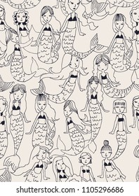 mermaid pattern print design