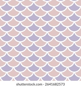 Mermaid pattern seamless, fish scale pattern pastel color on white background, mermaid tail pattern for decoration.