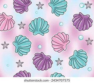 mermaid pattern star sea girl texture