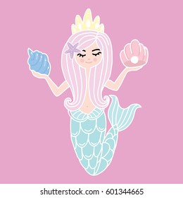 Mermaid pink sea magical