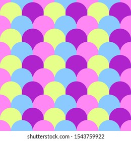 Mermaid pink seamless pattern, mermaid tail background for girl, fish texture, scale print, sea banner, vector illustration