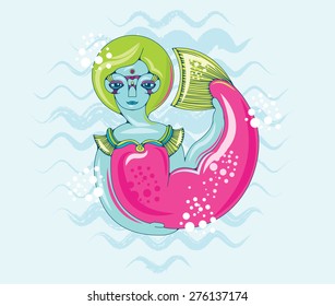 Mermaid with a pink tail