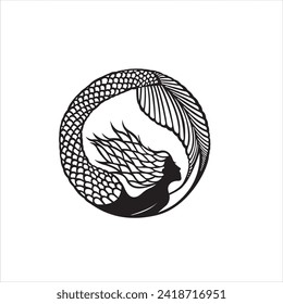 mermaid for printable or cutting machine vector file