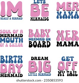Fichier de conception Mermaid retro svg et eps