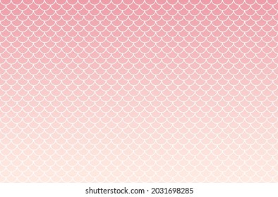 Mermaid scale background fish tail pink color gradient pattern seamless underwater sea wave line vector