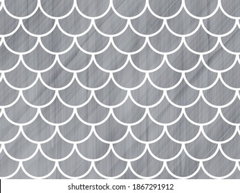 Mermaid scale. Grey background. Vector stock illustration for poster
