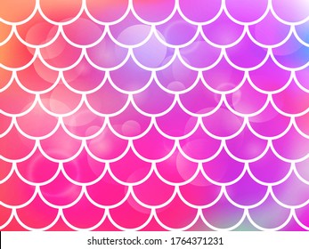 Mermaid scale. Pink abstract background. Vector stock illustration for poster