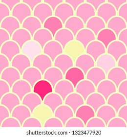 Mermaid scale in pink tone. Vector. Fairy tale concept. Pastel background and banner concept.