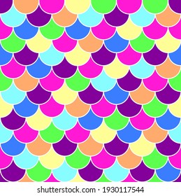 Mermaid scale. Rainbow background. Seamless pattern. Vector stock illustration for poster