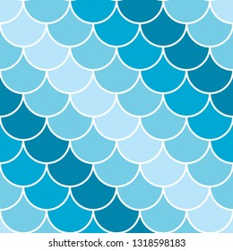 Mermaid scale seamless pattern. Blue gradient background