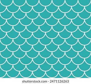 Mermaid scale seamless pattern. Clipart image isolated on white background