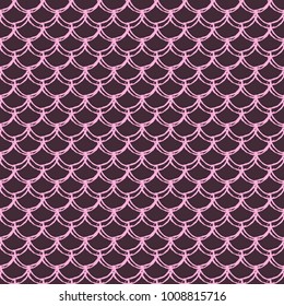 Mermaid scale seamless pattern. Fish skin texture. Tillable background for girl fabric, textile design, wrapping paper, swimwear or wallpaper. Purple mermaid background with fish scale underwater.