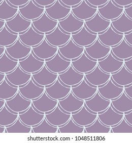 Mermaid scale seamless pattern. Fish skin texture. Tillable background for girl fabric, textile design, wrapping paper, swimwear or wallpaper. Purple mermaid background with fish scale underwater.