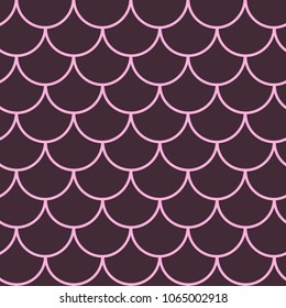 Mermaid scale seamless pattern. Fish skin texture. Tillable background for girl fabric, textile design, wrapping paper, swimwear or wallpaper. Purple mermaid background with fish scale underwater.