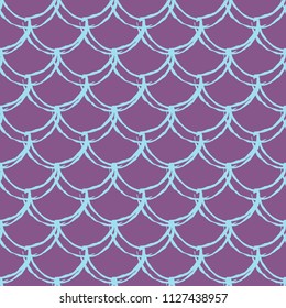 Mermaid scale seamless pattern. Fish skin texture. Tillable background for girl fabric, textile design, wrapping paper, swimwear or wallpaper. Purple mermaid background with fish scale underwater.