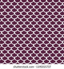 Mermaid scale seamless pattern. Fish skin texture. Tillable background for girl fabric, textile design, wrapping paper, swimwear or wallpaper. Purple mermaid background with fish scale underwater.