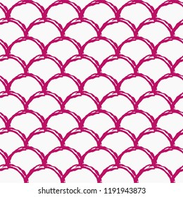 Mermaid scale seamless pattern. Fish skin texture. Tillable background for girl fabric, textile design, wrapping paper, swimwear or wallpaper. Purple mermaid background with fish scale underwater.