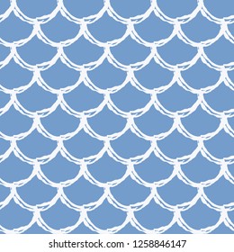 Mermaid scale seamless pattern. Fish skin texture. Tillable background for girl fabric, textile design, wrapping paper, swimwear or wallpaper. Purple mermaid background with fish scale underwater.