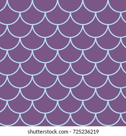 Mermaid scale seamless pattern. Fish skin texture. Tillable background for girl fabric, textile design, wrapping paper, swimwear or wallpaper. Purple mermaid background with fish scale underwater.