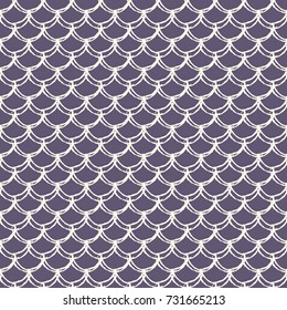 Mermaid scale seamless pattern. Fish skin texture. Tillable background for girl fabric, textile design, wrapping paper, swimwear or wallpaper. Purple mermaid background with fish scale underwater.