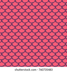 Mermaid scale seamless pattern. Fish skin texture. Tillable background for girl fabric, textile design, wrapping paper, swimwear or wallpaper. Blue mermaid background with fish scale underwater.
