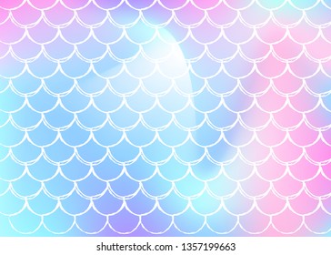 Mermaid Scales Background Holographic Gradient Bright Stock Vector ...