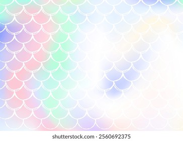 Mermaid scales background with holographic gradient.