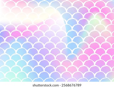 Mermaid scales background with holographic gradient.