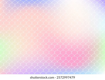 Mermaid scales background with holographic gradient.