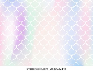 Mermaid scales background with holographic gradient.
