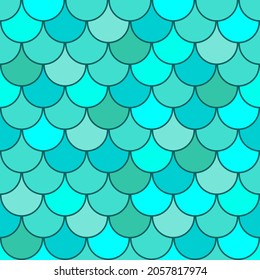 La sirena escala el fondo. Patrón sin foco. Ornamento repetible. Ilustración vectorial.