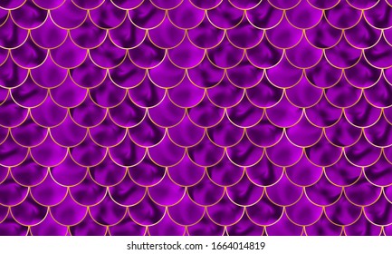 Mermaid scales. Fish squama. Kawaii pattern. Watercolor holographic background. Color vector illustration. Scale print.