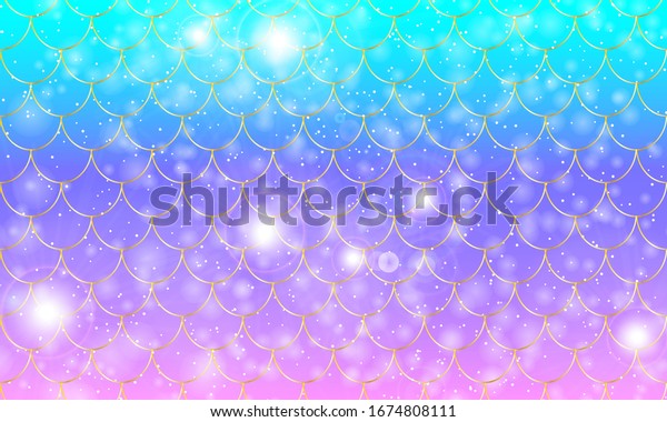 Mermaid Scales Fish Squama Kawaii Pattern Stock Vector (Royalty Free ...