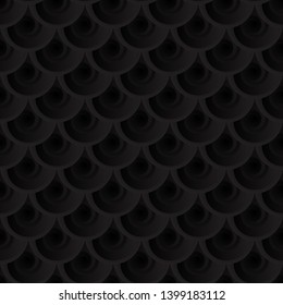 Mermaid scales gradient black seamless pattern, fish scales background, marine repeat pattern. Vector illustration